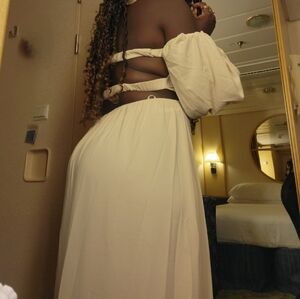 Off Shoulder Lantern Sleeve Cut Out O-Ring Detail Asymmetrical Hem Dress